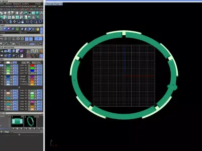 Contemporary Gold Bangle with Linear Stone Details  3D print model