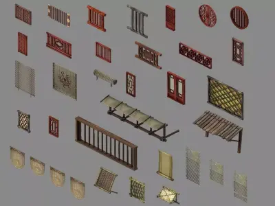 Game Building Decoration - Window 01 3D model