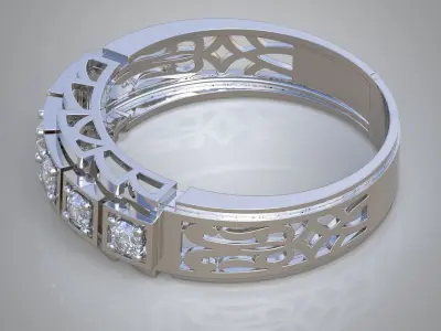 Diamond ring 0452 3D printable model Free 3D print model