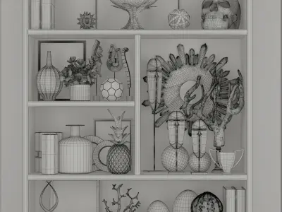Shelves with decor 3D model