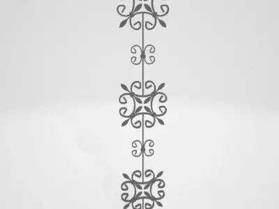 Modular Forged Fencing Set Low-poly 3D model