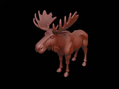 Moose Animal Sculpture 3D print model