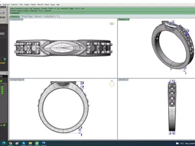 Marquise Diamond Wedding Band Ring 3dm 3D print model