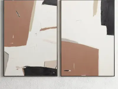 Plaster Two Photo Frame E-29 Low-poly 3D model