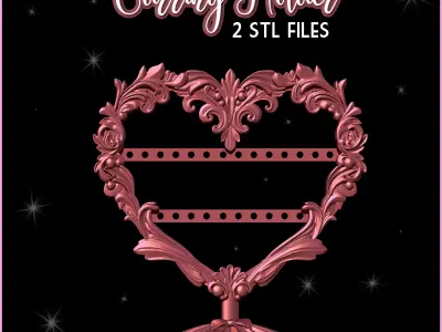 Baroque Earring Holder Jewelry Organizer 3D print model