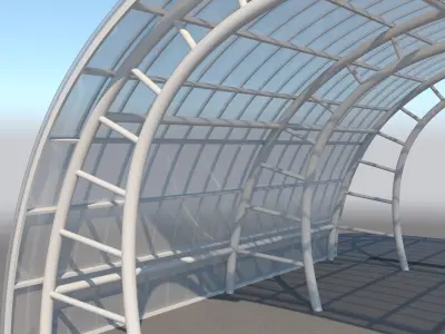 Carport Design With Steel Construction 5 3D model