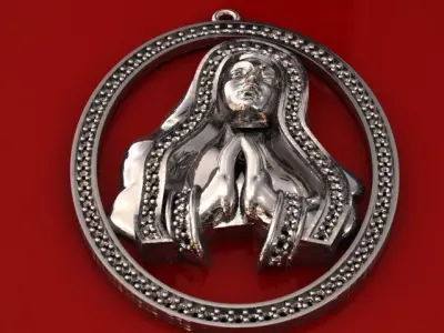 Mary  pendant  with gems 3d  3D model