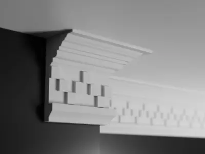 Moulding with L parts Low-poly 3D model