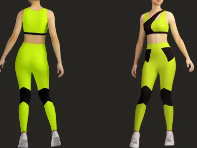 10 different sportwear Pack 3D model