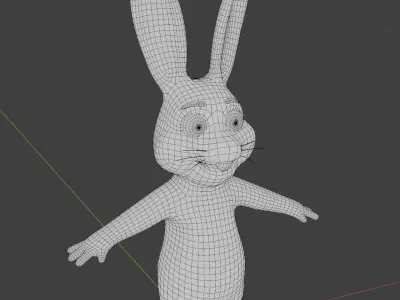 Cartoon Rabbit 3D Model Low-poly 3D model