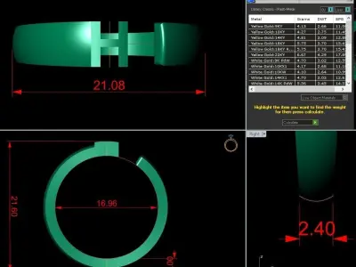 Alphabet Ring G 3D print model buy
