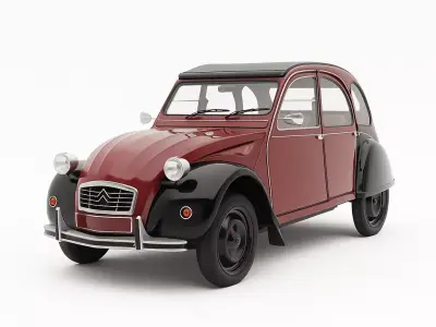 Classic Citroen 2CV Low-poly 3D model