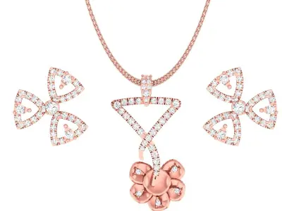 Pendant Earrings combo - 1150 3D print model