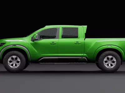 Nissan 4x4 Car Metallic Green Low-poly 3D model purchase