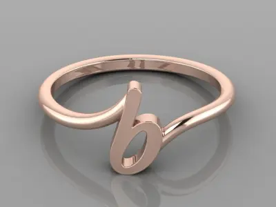 Alphabet Ring  B 3D print model