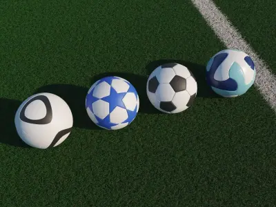 4 Balls soccer ball - soccer ball Free 3D model