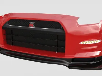4 x gtr front bumpers Low-poly 3D model