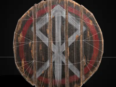 Celtic RWB Vegvisir Coat of Arms Low-poly 3D model