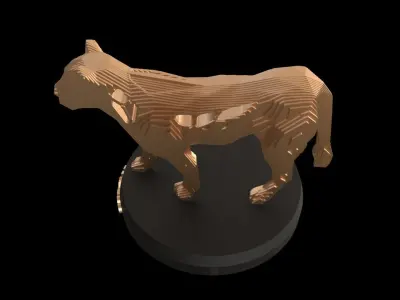 Parametric V Lioness Low-poly 3D model