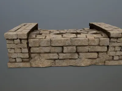 Ruin Stairs Low-poly 3D model