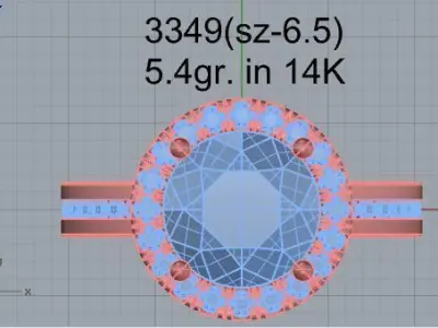 Round Halo Ring 3349 Free 3D print model