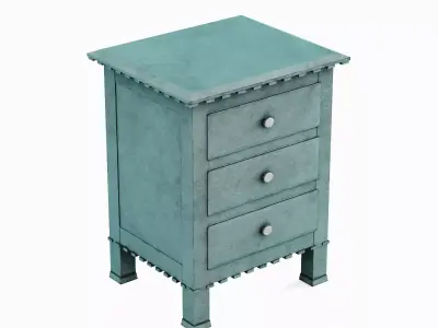 Old Wooden Dresser A 05 Low-poly 3D model