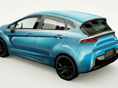 Generic small city Car v6 Low-poly 3D model