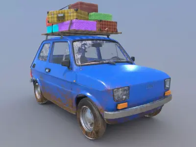 Fiat 126 Low-poly 3D model