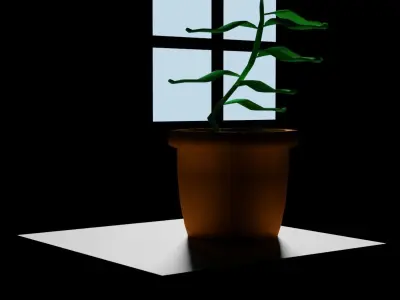 Low Poly Houseplant plant in pot Free low-poly 3D model