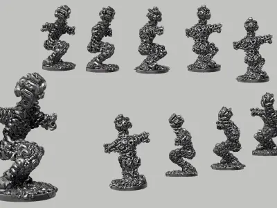 Modern Abstract robotic sculpture 3d print model 168 3D print model
