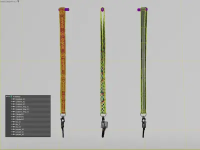 Key with Keychain - hanging 3D model