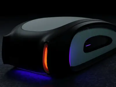 Cyberpunk car concept Low-poly 3D model