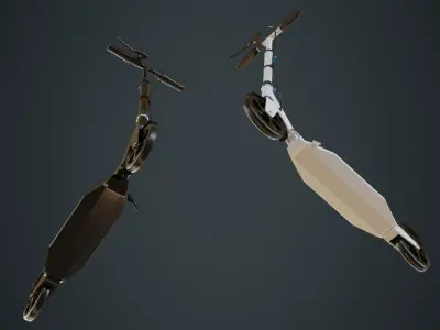 Kick Scooter 1A Low-poly 3D model