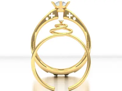 perfect solitaire diamond womens ring  Free 3D print model