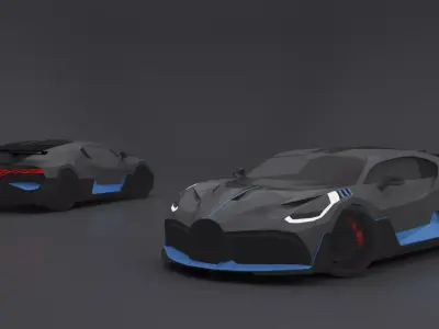 LOW POLY SPORTS CAR  Low-poly 3D model