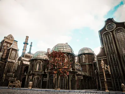 STEAMPUNK INDUSTRIAL BUILDING 7 Low-poly 3D model