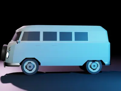 Low-Poly Volkswagen Transporter T1 Low-poly 3D model