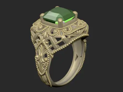 basic royal luxury v1 ring pattern gothic design 3D print model