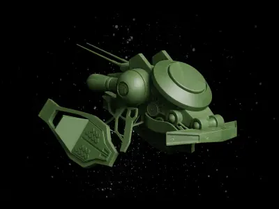Sci-Fi Spaceship Low-poly 3D model from CGTrader
