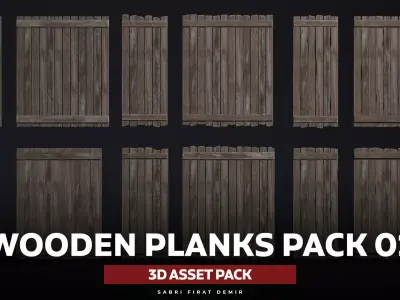 Wooden Planks Pack 01 Low-poly 3D model