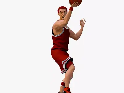 Stylized Basketball Player 3D Character Dynamic Pose 3D model