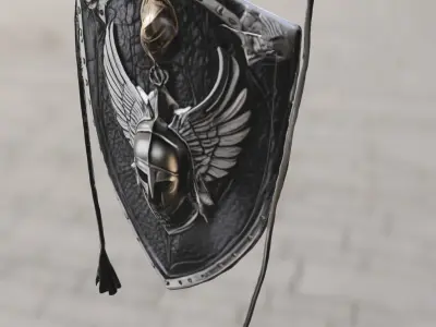 Warrior Shield Emblem Low-poly 3D model