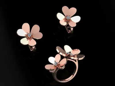 Ring and Earrings 103 3D print model