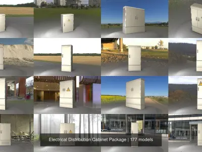 Electrical Distribution Cabinet Package 177 Parts 3D Model Collection