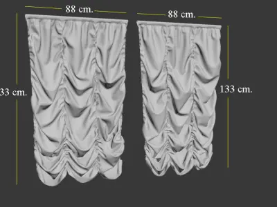 Marvelous Designer and 3DS Max Curtains01 Smallest 3D model