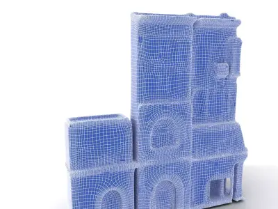 Elegant Architectural Facade model pack Low-poly 3D model