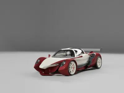Lemsis v12 super sports racing car concept design 3D model