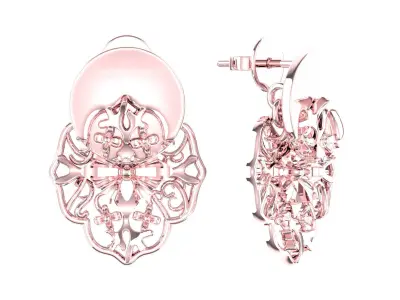 Lace Dangling Stud 3D print model