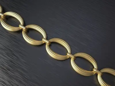 Line pattern chain link 3D print model