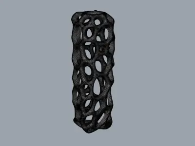 Voronoi Rectangular Pendant Necklace 3D print model